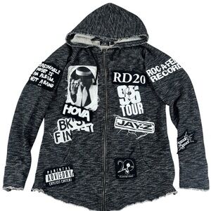 Jay-Z Reasonable Doubt 20 Year Anniversary Roc-A-Fella Record Hoodie Mens Large